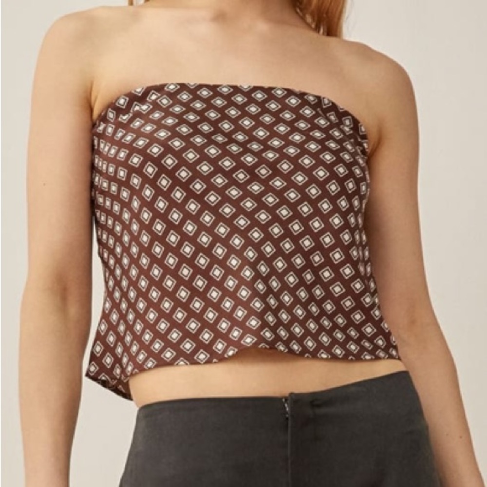 Reformation Spritz Silk Top | XS | Brown